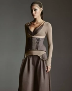 Корсет шнурованный М, Серый