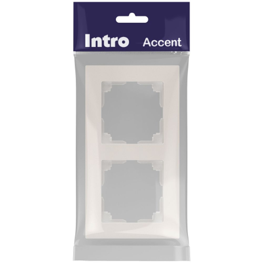 Рамка для розеток и выключателей Intro Accent 6-502-06 на 2 поста, СУ, перламутр