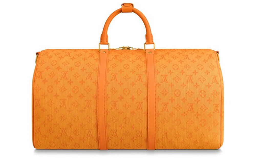 LOUIS VUITTON Keepall Bandouliere Monogram Denim 50 Ocre