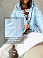 Куртка весенняя удлиненная с капюшоном