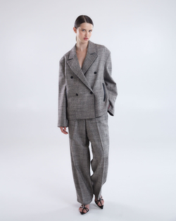 Брюки из шерсти Стелла Маккартни канва черно-серый