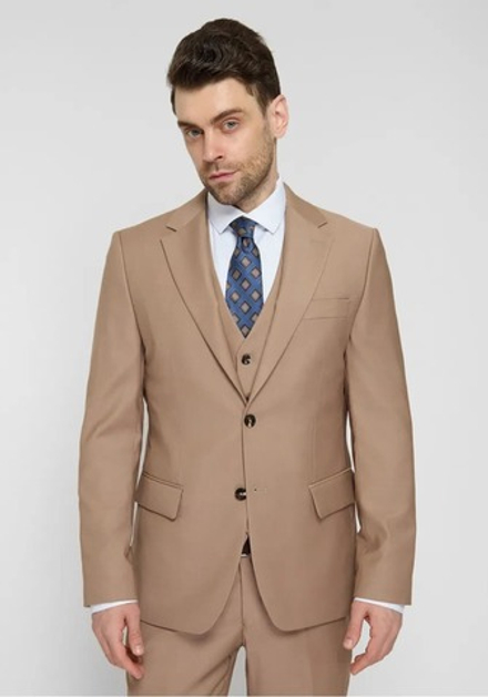 Мужской классический костюм тройка (бежевый) В4