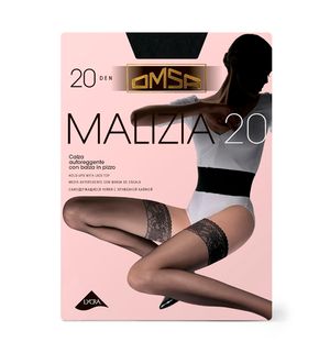 Чулки OMSA MALIZIA NERO 20 DEN 3-M, женские, классические, черный, на силиконовой основе