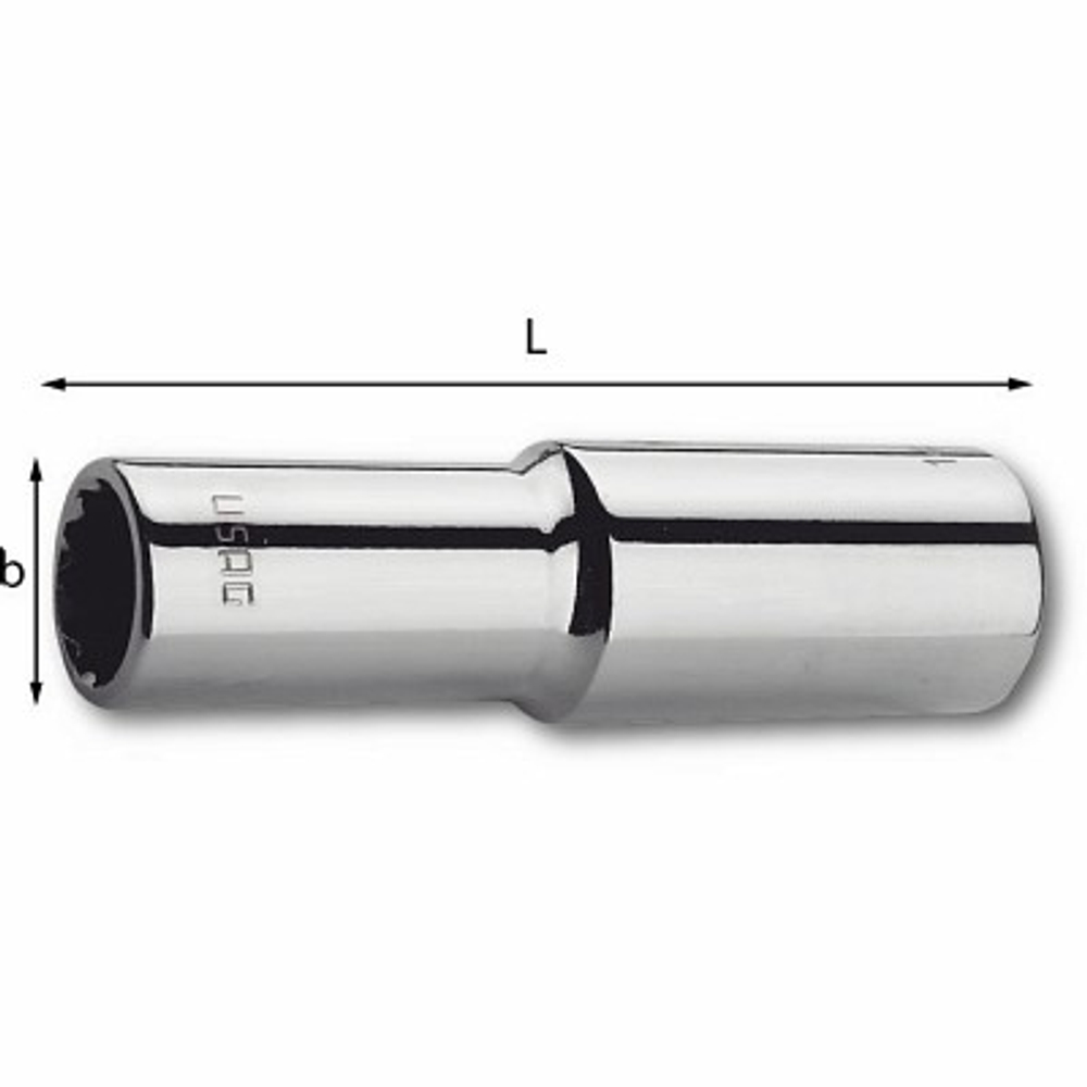 235 1/2 LN  Головка удлиненная торцевая, 12-ти гранная 1/2" на 21 мм., USAG (Италия)