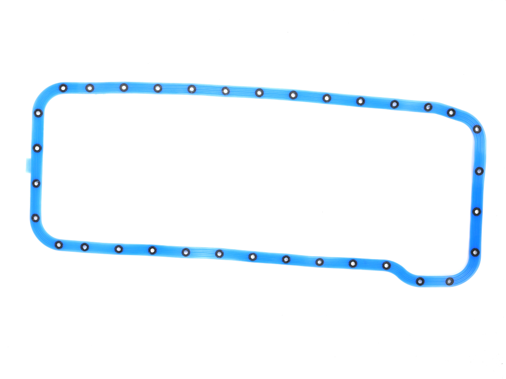 Прокладка поддона маслянного картера ЯМЗ 536 а/м МАЗ, УРАЛ, КрАЗ, ЛиАЗ синий/зеленый силикон с шайбами ПРЕМИУМ (ПТП64)