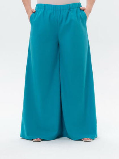 Широкие брюки изо льна Яркий топаз