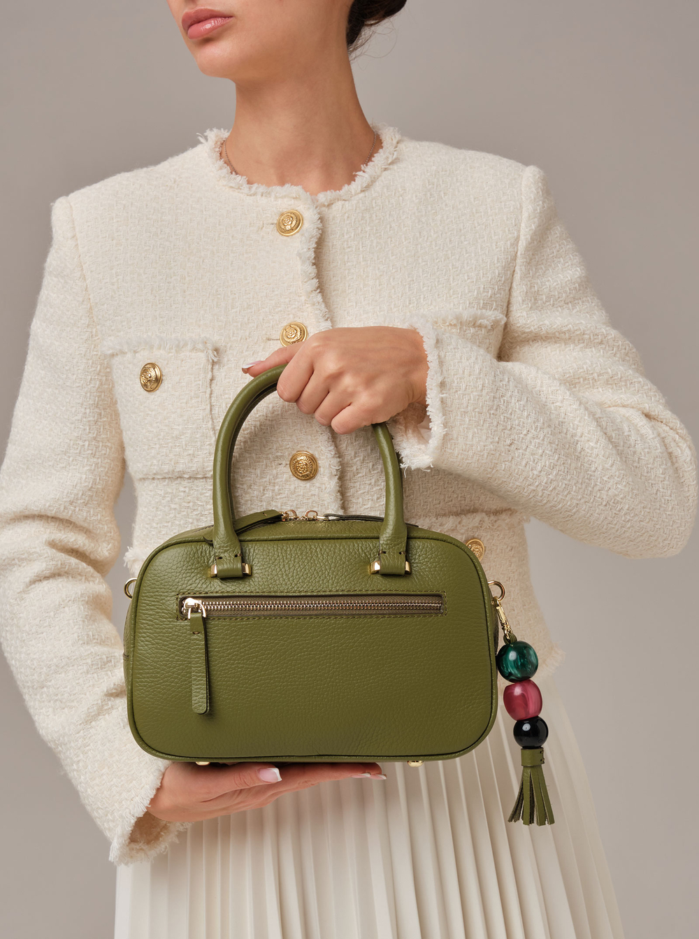 Кожаная сумка Hawaii DBR 31216 зеленая водоросль