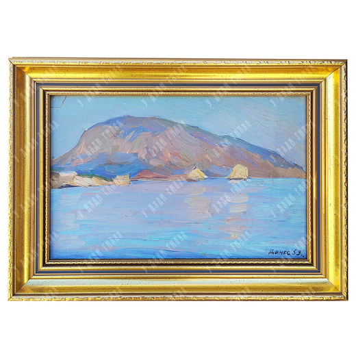 Динес Ю. С. Медведь-гора (Аю-даг). Гурзуф. Этюд. Картон, масло. 1959 г.