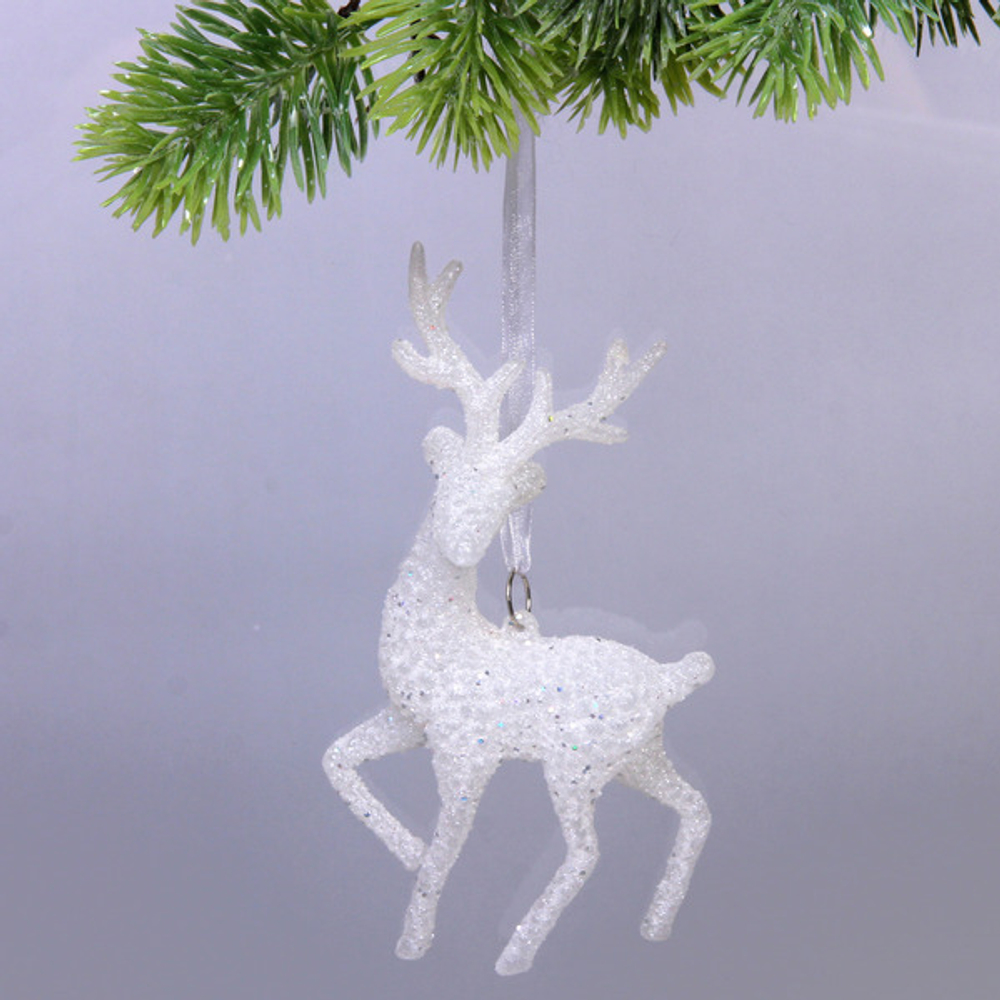 Подвеска «Северный олень» 8*14,5 см, Белый
