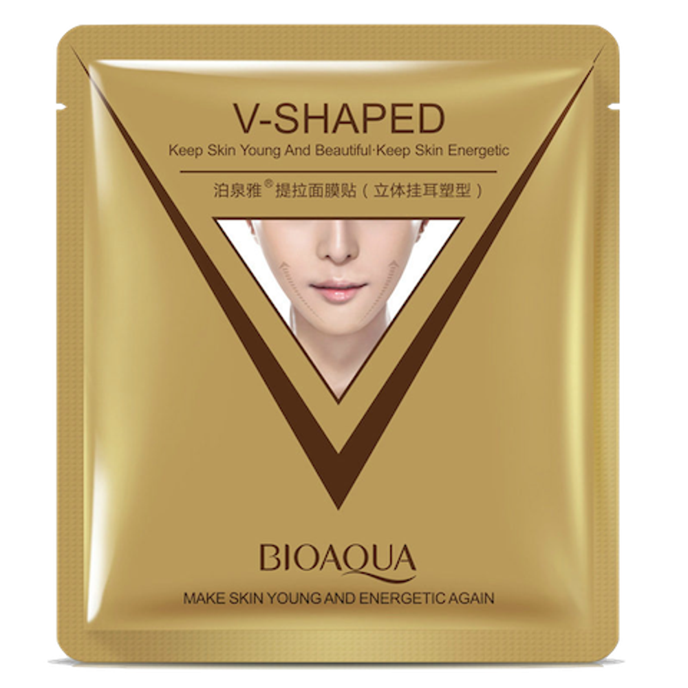 Маска для лица и шеи BioAqua V-Shaped Экспресс-лифтинг, тканевая