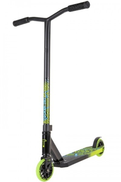 Трюковой самокат Tech Team Duker 202 2022 black/green светящиеся колеса