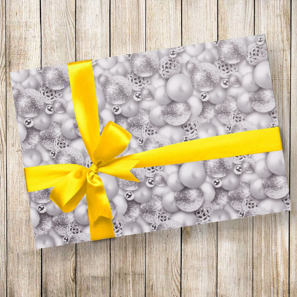 Бумага упаковочная 50х70 см «Волшебные шары», серебро (1 лист)