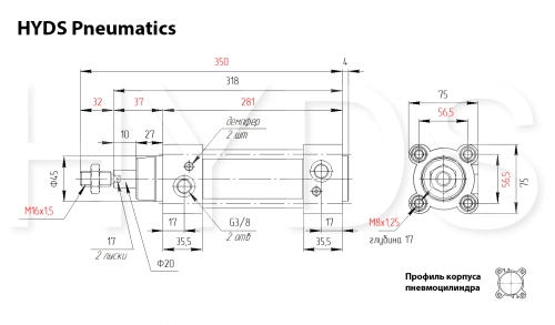 CP96SDB63-160C Пневмоцилиндр