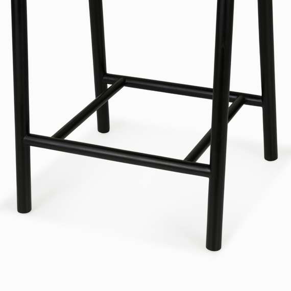 Полубарный стул Tout, 65 см, черный с серой обивкой