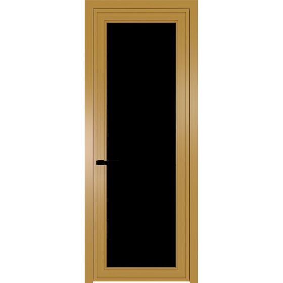 Алюминиевая дверь 1AGP золото стекло чёрный триплекс