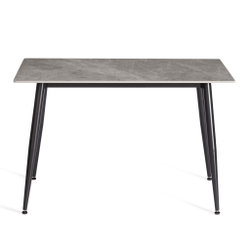 Стол обеденный Austen/Остин столешница керамика (глянцевая) / опоры металл, серый/чёрный, 120x80x75(+1) см