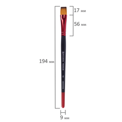 Кисть синтетика, плоская № 10, BRAUBERG PREMIUM, 201019