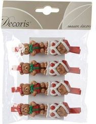 Комплект декоративных прищепок Мишки 2*4,5 см, 8 шт, Kaemingk (535633/2)