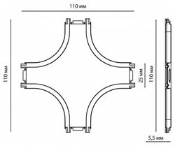 Соединитель X-образный для треков накладных Novotech Smal 135212