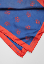 Шелковый платок Ласточка и тюльпан BLUE/RED 45x45
