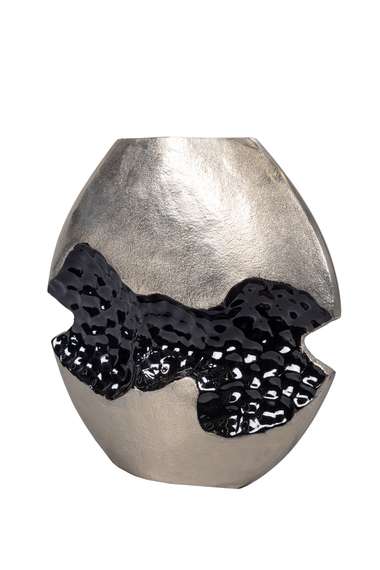 Ваза для цветов "Абстракция" большая серебро