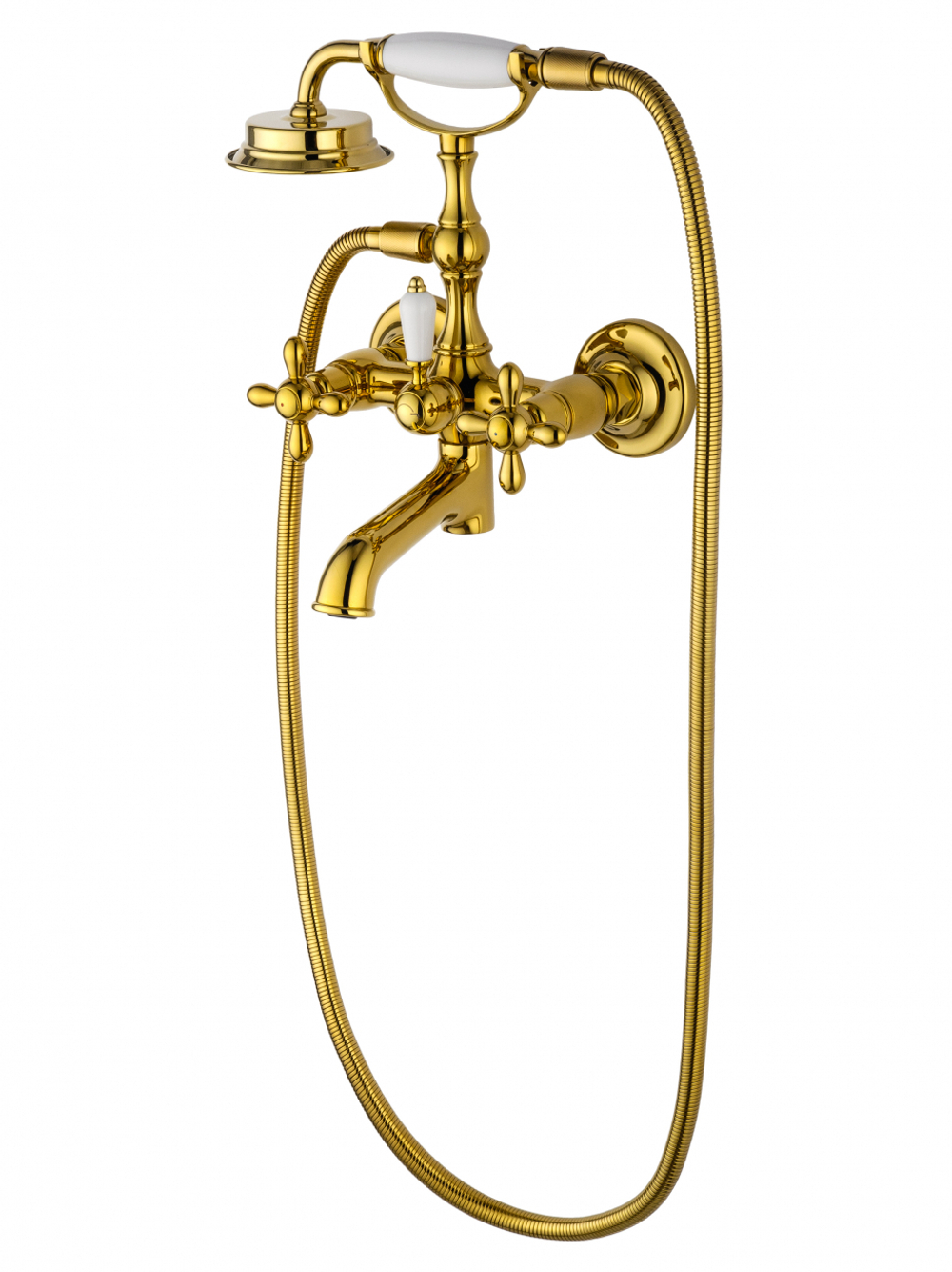 Смеситель для ванны с душем WONZON & WOGHAND RETRO, Глянцевое золото (WW-88639020-PG)