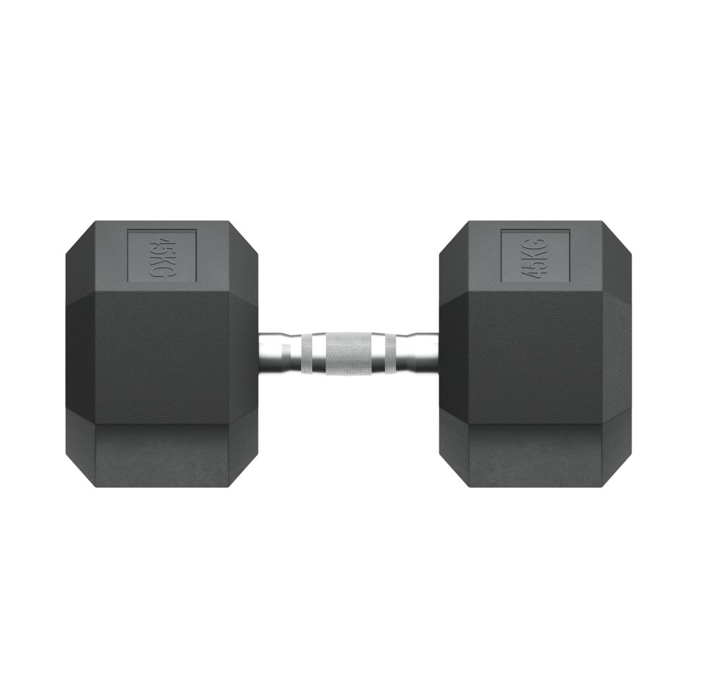 Гантель гексагональная UNIX Fit обрезиненная 45 кг / шт.