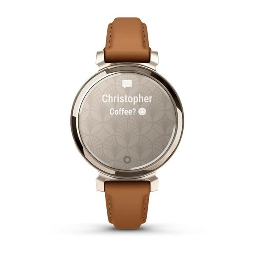 Смарт Часы Garmin Lily 2 Classic кремово-золотистые со смуглым кожаным ремешком