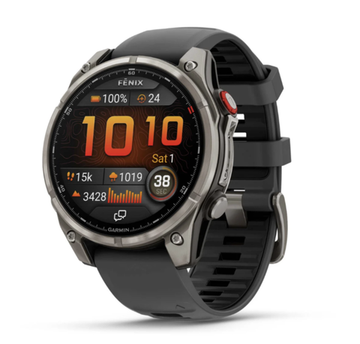 Умные часы Garmin Fenix 8 PRO, 47 мм, AMOLED, Sapphire, Titanium with Graphite/Black Silicone Band