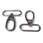 Карабин на вертлюге 38 мм, темный никель (ESD-03)