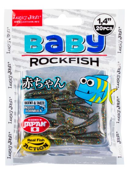 Виброхвосты съедобные LJ Pro Series BABY ROCKFISH 1.4in (3,5 см), цв. F08, 20 шт.