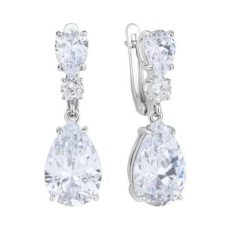 Серьги из серебра с фианитами