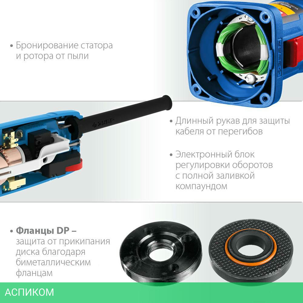 Угловая шлифмашина Зубр УШМ-П125-1100 Э