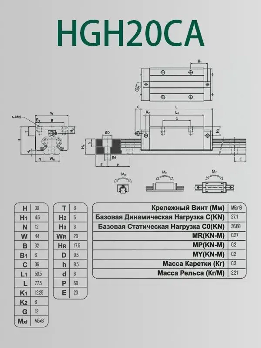 Каретка HGH20CA для рельсовой направляющей чпу станка. Каретка фланца hgh20ca опорный модуль с направляющей для фрезера.