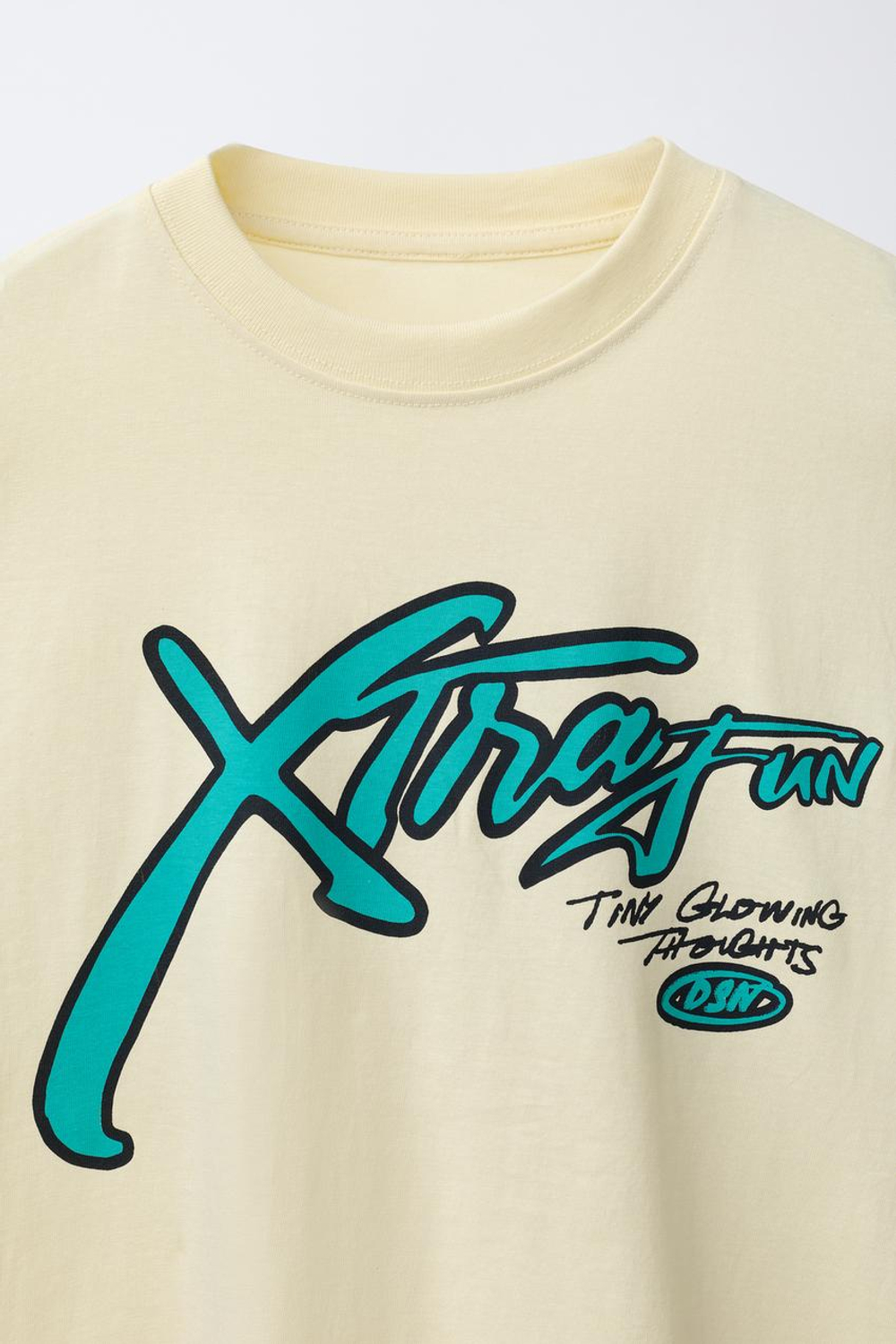 ZARА ФУТБОЛКА С ПРИНТОМ ГРАФФИТИ, ЖЕЛТЫЙ