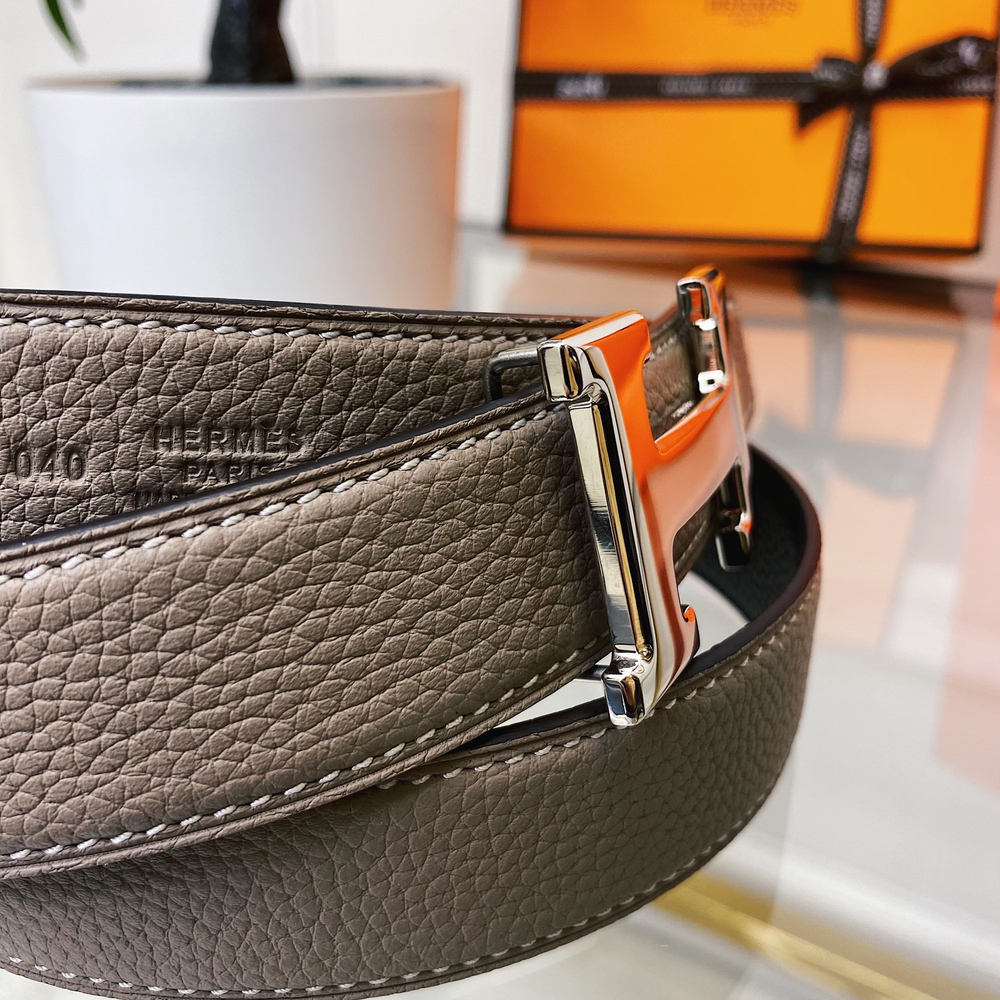 Hermes Кожаный двухсторонний ремень
