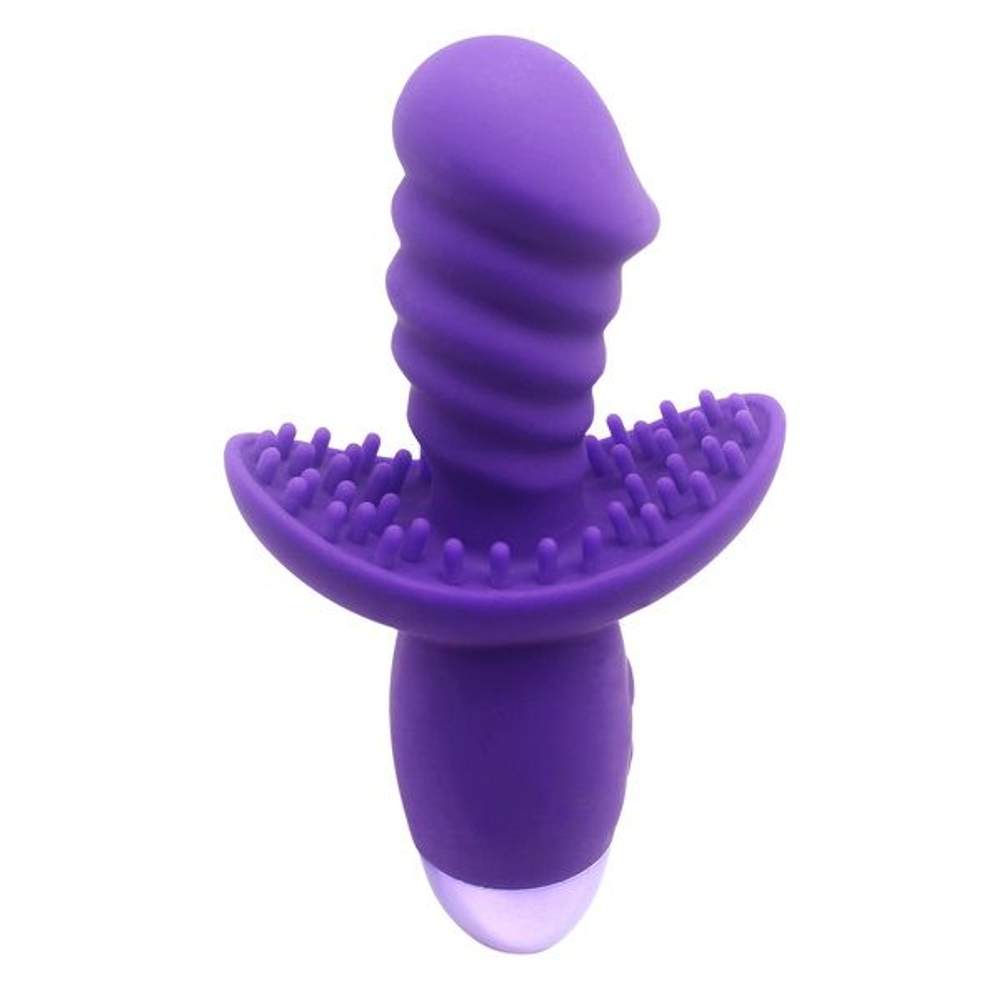 Фиолетовый вибратор INDULGENCE Rechargeable Wild Ride - 16,5 см. (Цвет: фиолетовый)