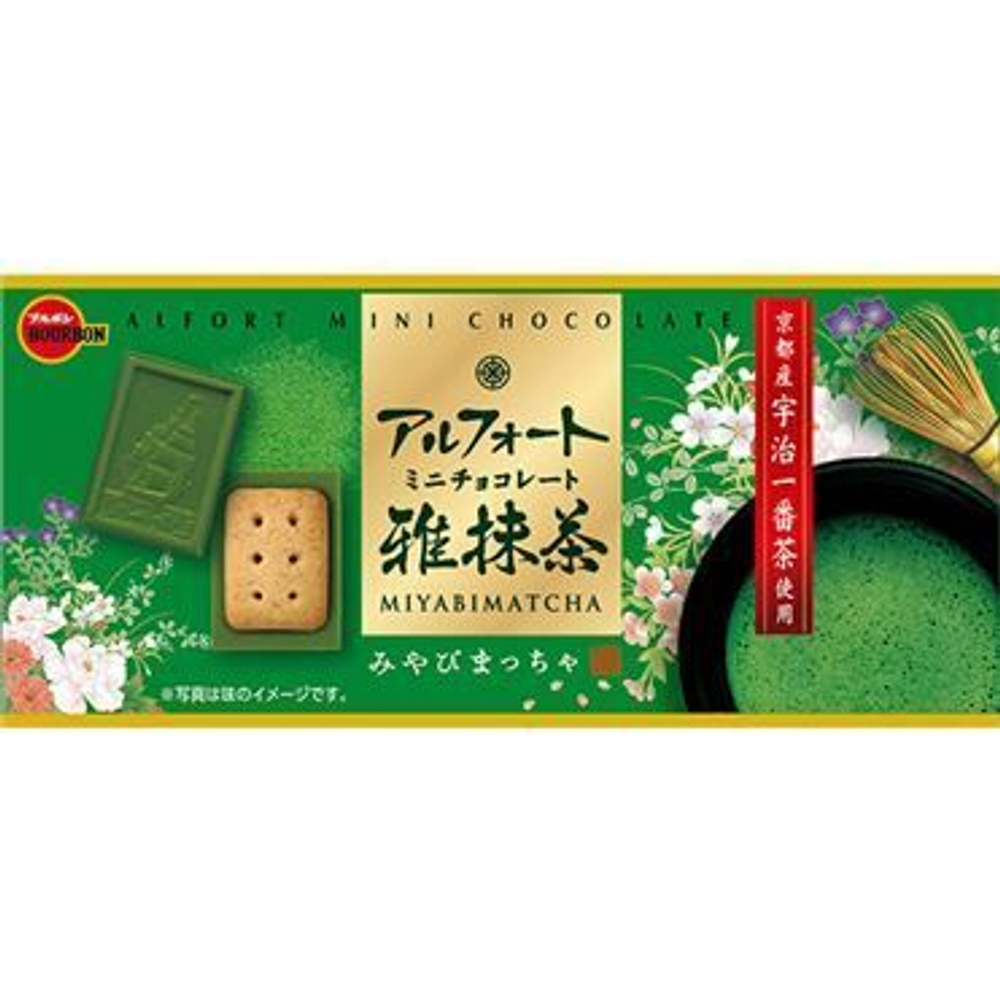 Шоколад Bourbon Alfort Mini Miyabi Matcha Альфорт мини с чаем матча, 60 гр