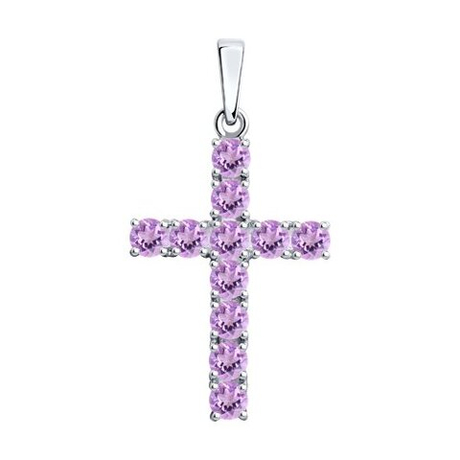 Подвеска из серебра с аметистами