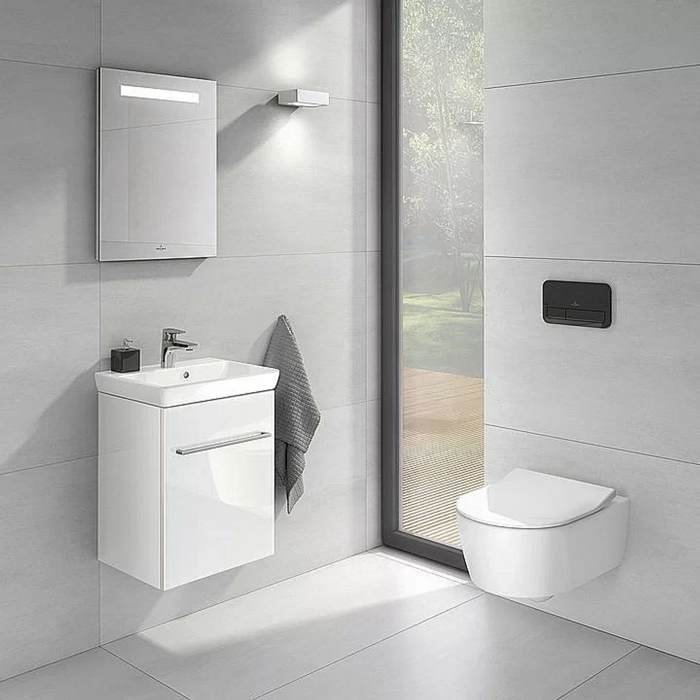 Унитаз подвесной Villeroy&Boch Avento 5656RS01 альпийский белый, с крышкой микролифт, безободковый