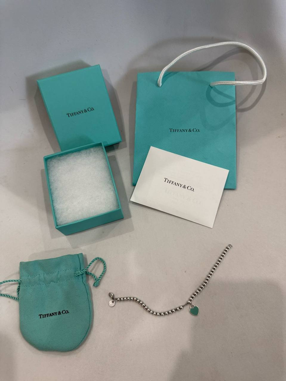 Браслет Tiffany&Co Blue Heart Tag Bead Bracelet