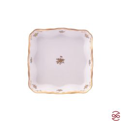 Конфетница на ножке квадратное Queen's Crown Золотая роза 21 см