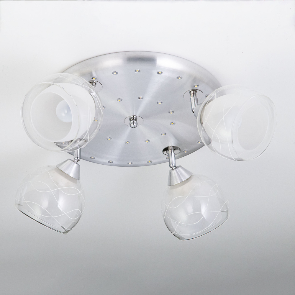 Citilux Самба CL158142 Люстра с поворотными плафонами Алюминий Хром