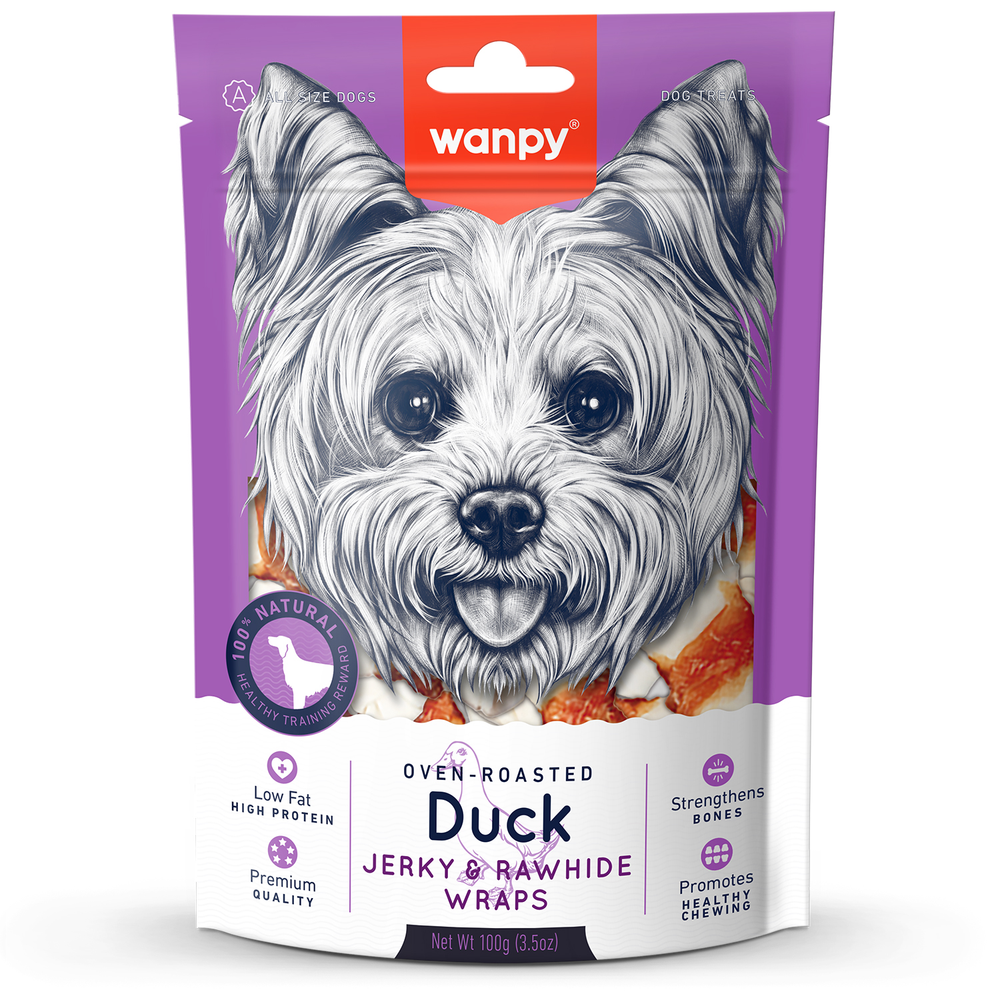 Wanpy Dog кости из сыромятной кожи с утиным мясом 100 г
