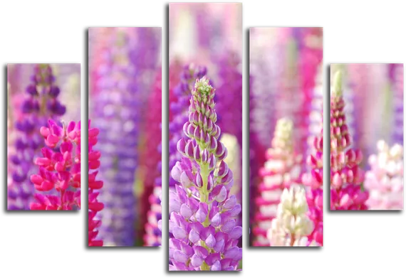 Модульная картина "Сказочные цветы"