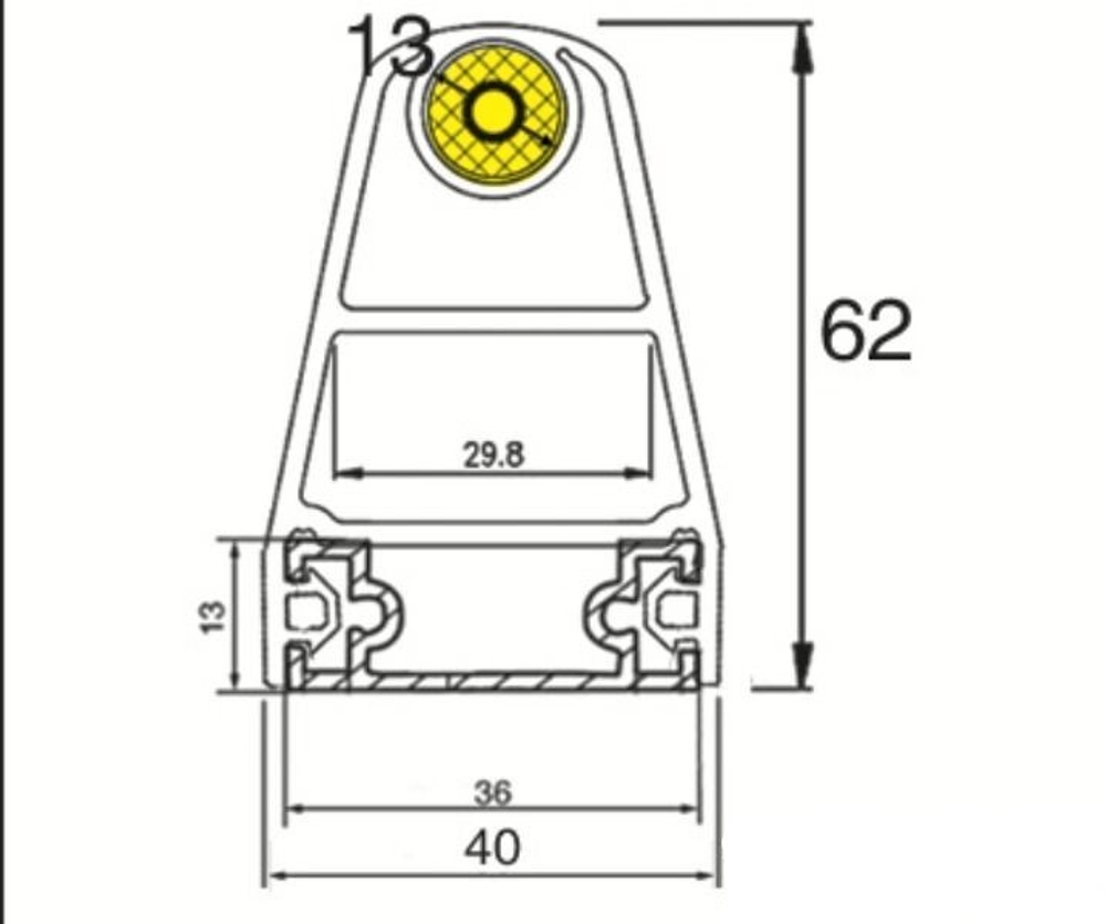 Вертикальный бампер безопасности (NC) для карусельных дверей