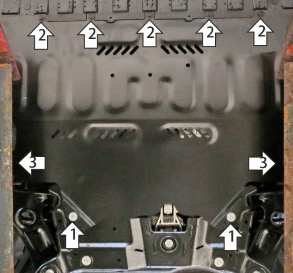 Усиленная защита картера двигателя и КПП (2 мм, сталь) для Changan UNI-V 2021-, Lamore 2023- Motodor.77208