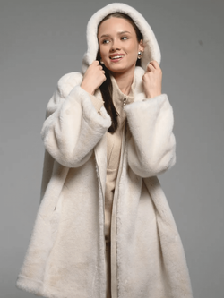 Шуба искусственная, жемчужная, SilverFox