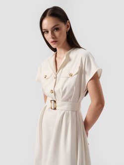 ПЛАТЬЕ ТРАПЕЦИЯ СО СПУЩЕННЫМ РУКАВОМ