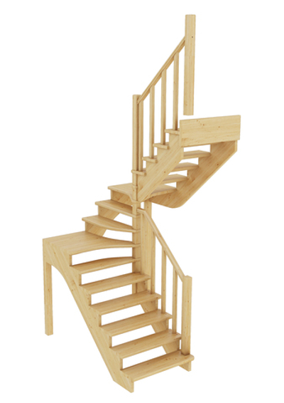 Лестница на второй этаж К-033м Правая под покраску